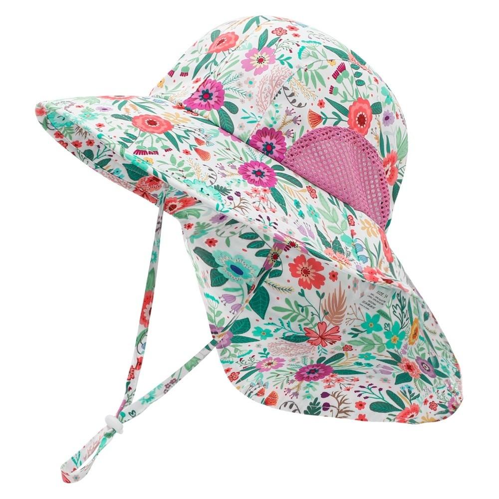 Breathable Mesh Panels Children Fisherman Hat Rainbow Folding Girls Sun Hat Summer
