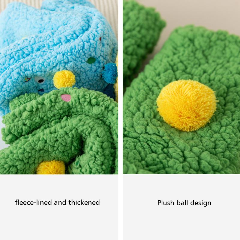 1 пара чулок до бедра, нескользящий материал шерпа, один размер, одежда для дома, забавный вышитый дизайн, толстые напольные носки, тепло, многоцветные