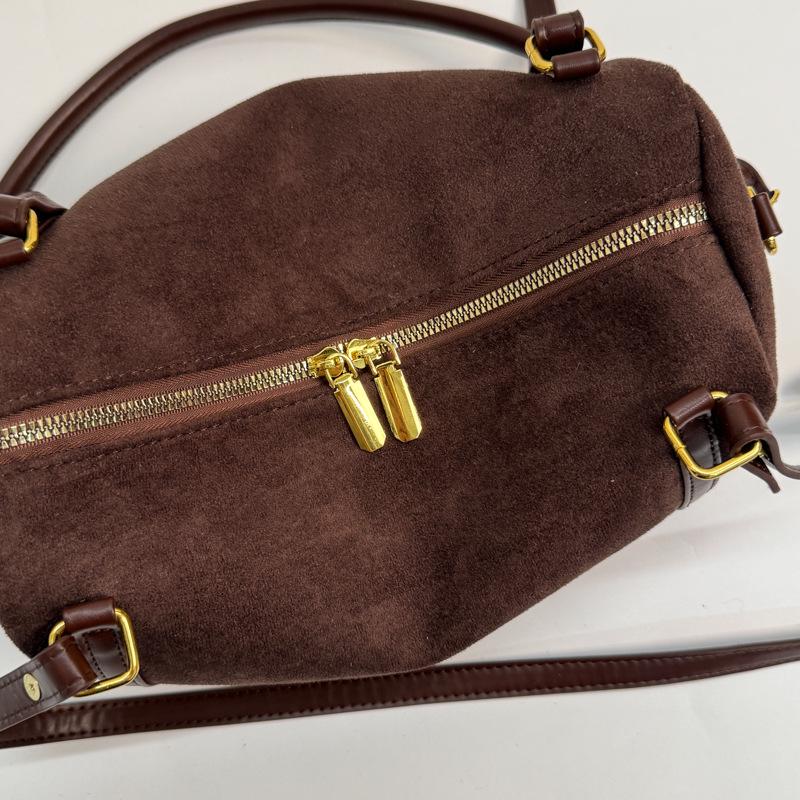 Винтажная матовая женская сумка-тоут большой вместимости «Бостон»: Сумка-боулинг на плечо и через плечо Осень/Зима