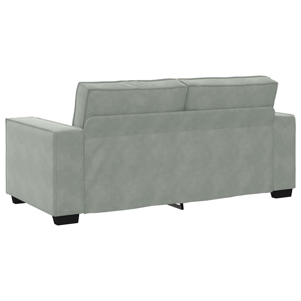 2 Seater Sofa Light Grey 180 x 78 x 84 cm Velvet