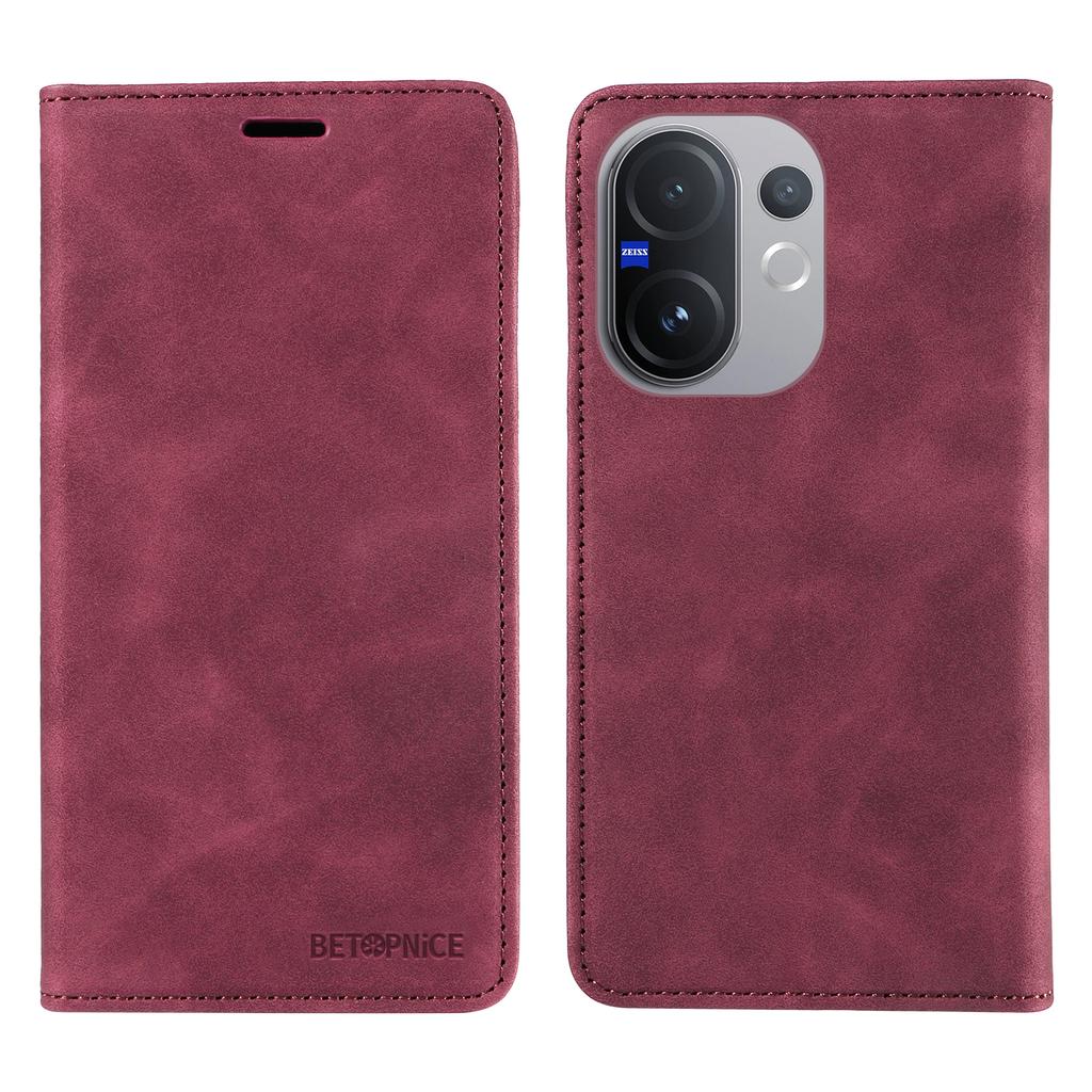 Для vivo V60 5G Чехол BETOPNICE Магнитная застежка Блокировка RFID Кошелек Подставка Кожаный чехол для телефона