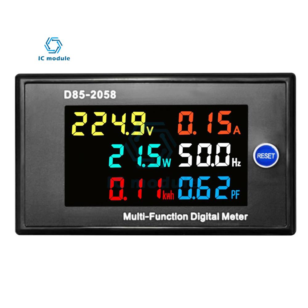 AC110 220V 380V 450V D85-2058 Digital Voltmeter Ammeter Single Phase Household Energy Meter Power Meter AC Power Monitor