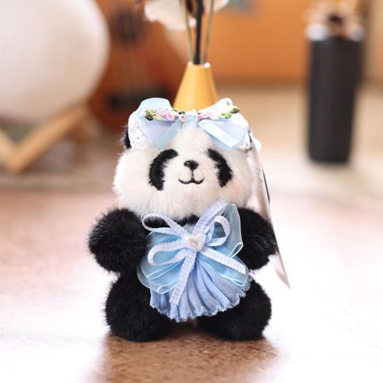 Кукольный кулон Брелок Мультяшный Форма панды Плюшевая кукла Держатель для ключей Легкий брелок Декоративный аксессуар для сумки