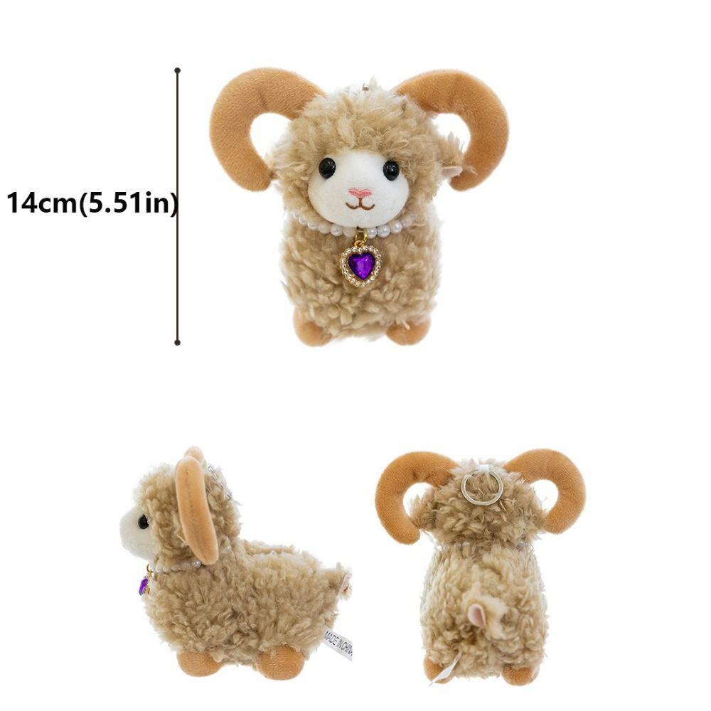 Plush Xinjiang Sheep Pendant Soft Bag Hanging Charm Cute Keychain Ornament Backpack Decor Hanging