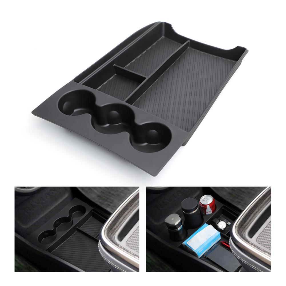 zkfan8 TPE Center Console Lower Layer Storage Box for RIVIAN R1T Car Central Tray Organizer Interior Tidying Practical Auto Accessories