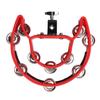 Hand Tambourine Double Row Metal Jingles Handheld Percussion Drum Instrument for Kids