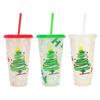 24oz Capacity Cold Drink Cup With Straws Iced Coffee Cup Reusable Straw Cup  Christmas Holiday