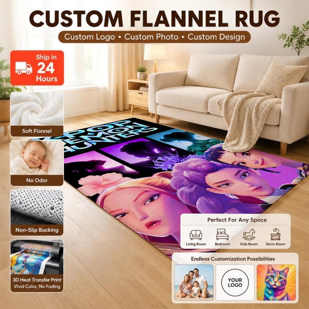 Kpop Idols Hunt Demons Indoor Rug Nonslip Thick Carpet For Hallway Doorway Kitchen Home Party Decor Holiday Gift