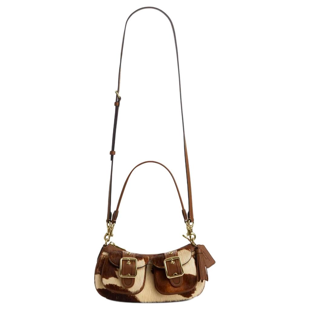 COACH Ashton Calf Hair With Smooth Leather Crossbody Bag, Shoulder Bag Medium Women's Brown CDW47-IMYFH
