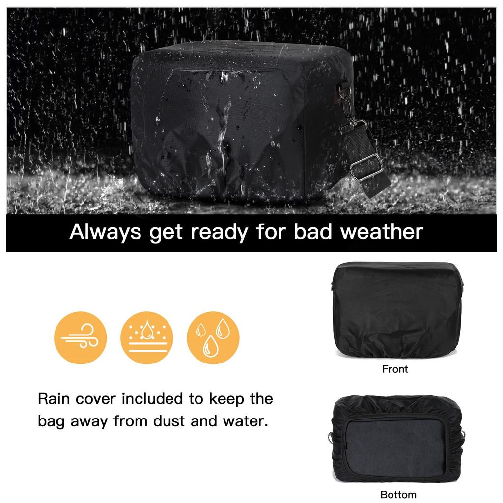 Сумка для камеры MOSISO, сумка-мессенджер через плечо, совместимая с ретро-чехлом для камеры из искусственной кожи, откидной сумкой для гаджетов с дождевиком