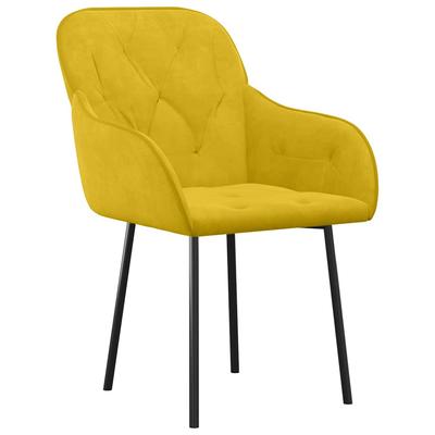 Dining Chairs 2 Pcs Yellow Velvet