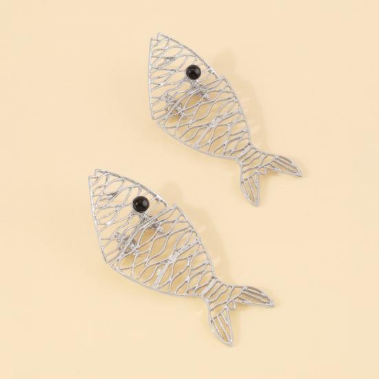 1 пара женских висячих серег в форме рыбы, лепестков из нержавеющей сплава, преувеличенных украшений для ушей, ювелирных изделий, длинных висячих сережек для выпускного вечера