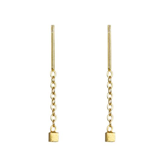 Женские маленькие геометрические кубические длинные висячие серьги-цепочки, ювелирные изделия для вечеринок