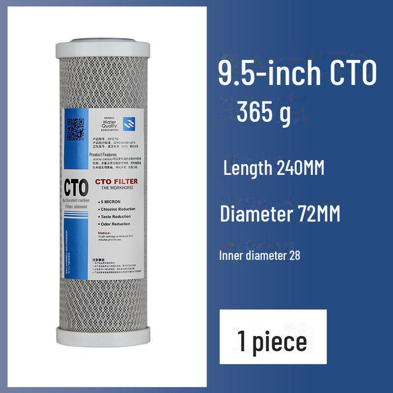 9.5" Water Purifier Filter: 1 Micron PP Cotton, Activated Carbon, Pre-Stage Filtration (First Three Stages)