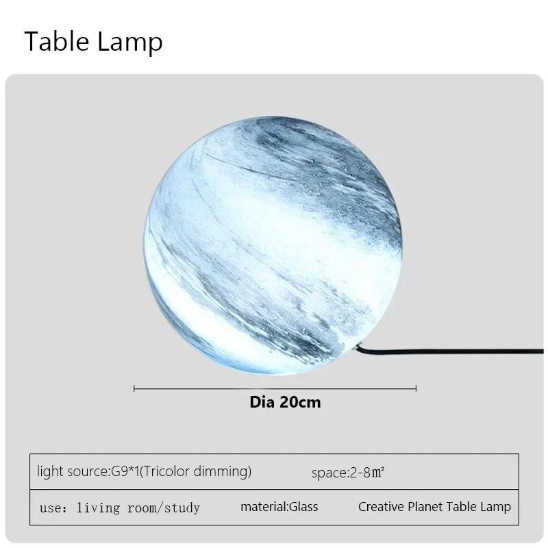 Светодиодный подвесной светильник Planet для детской комнаты, креативная люстра, стеклянный шар, подвесные светильники для спальни мальчика, для чтения, для внутреннего декора