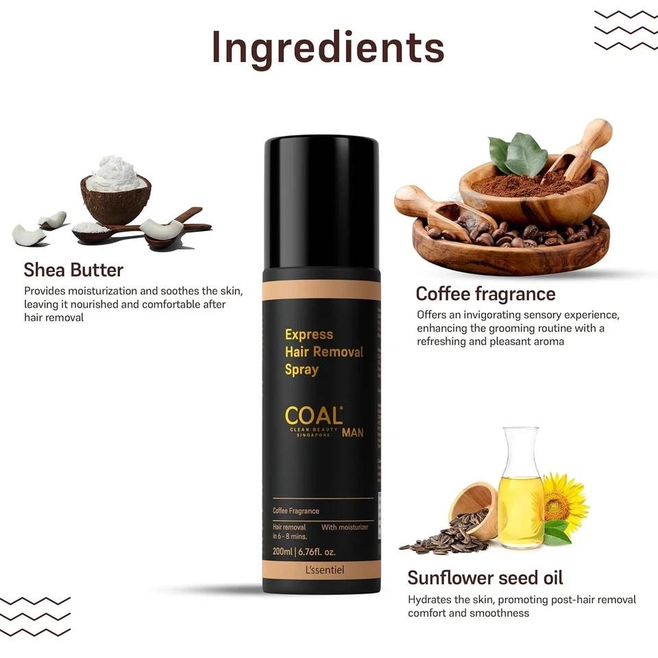 Угольный спрей для удаления волос Clean Beauty Express 200 мл
