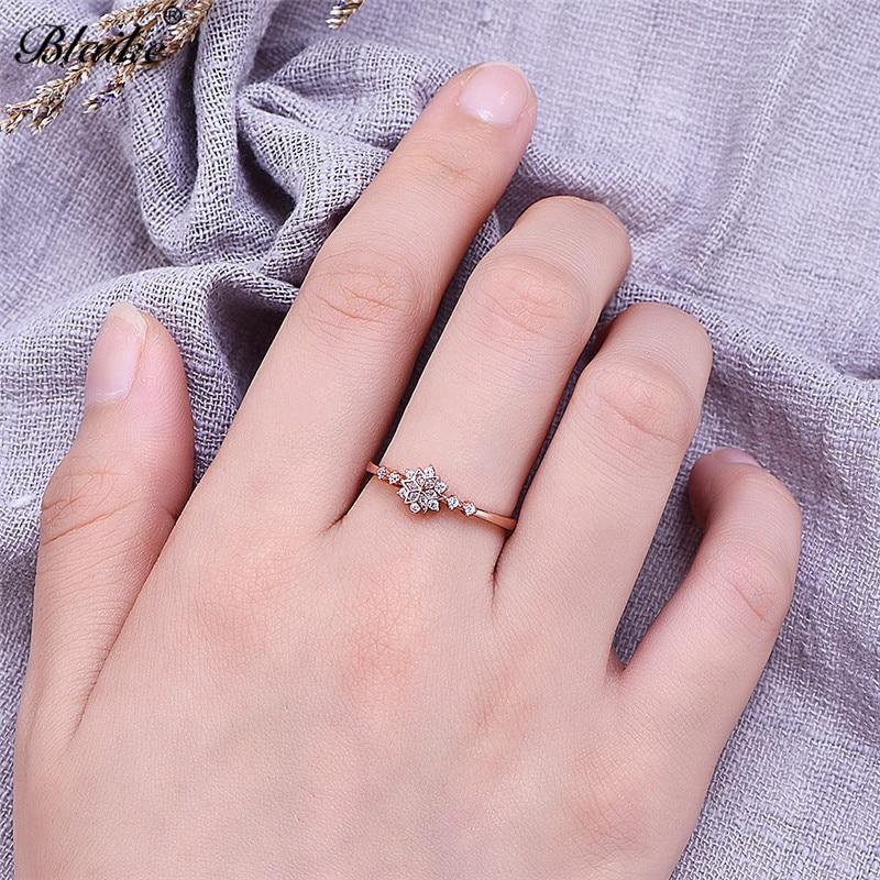 Минималистичные кольца из стерлингового серебра s925 для женщин, маленькое кольцо с кристаллами и цветком, тонкое кольцо с цирконом, обручальные кольца со снежинками