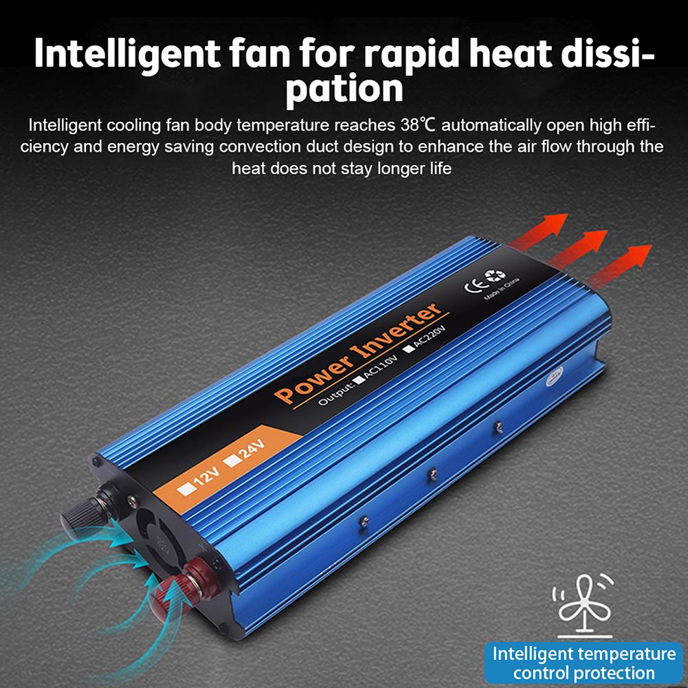 Качественный и надежный инвертор с чистой синусоидой мощностью 2000 Вт, цифровой дисплей, входное/выходное напряжение постоянного тока 12 В в переменный ток 110 В 120 В