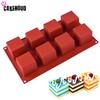 Silicone Mold 8 Holes Small Square 3D Shape Baking DIY Jelly Muffin Mousse Ice-creams Chocolate Tool