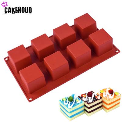 Силиконовая форма с 8 отверстиями, маленькая квадратная 3D-форма для выпечки, сделай сам, желе, маффин, мусс, мороженое, шоколад, инструмент