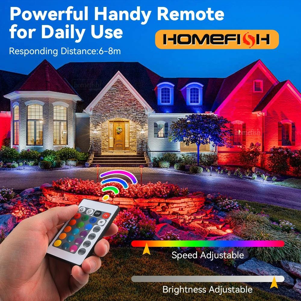 HOMEFISH RGB Flood Light 100W 50W 30W 20W 10W Reflector IP66 Waterproof LED Spotlight 220V Projector Lamp Outdoor Garden Light