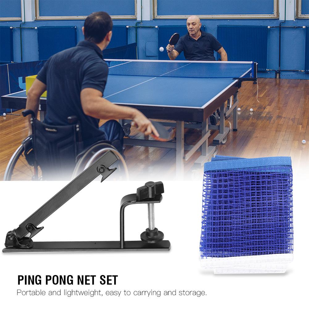 Portable Table Tennis Net with Metal Clamp Posts Ping Pong Set Accessory