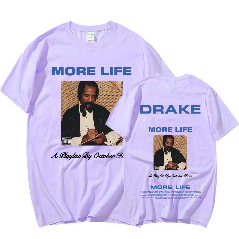 Rapper Drake Tshirt Music Album More Life Graphic Tshirts Unisexs Womens Vintage Gothic Hip Hop Oversized T Shirts Streetwear