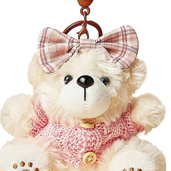 Милый плюшевый брелок-мишка для женщин, мягкая игрушка, подвеска для сумки, для сумок, рюкзаков, кошельков, багажных бирок, аксессуар