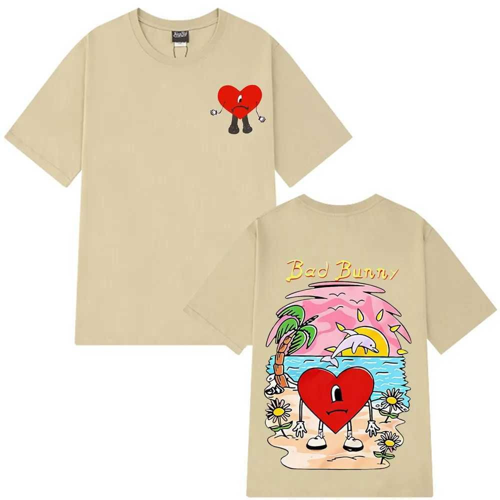 Wholesale Bad Bunny Un Verano Sin Ti Pattern Tshirt 2026 Unisex Cotton Oversized Hiphop Summer Tshirt Street Wear Y2K