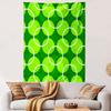 Green Geometric Circle Pattern Patterned Tapestry Decorative Wall Hanging, Home Bedroom Living Room Decor