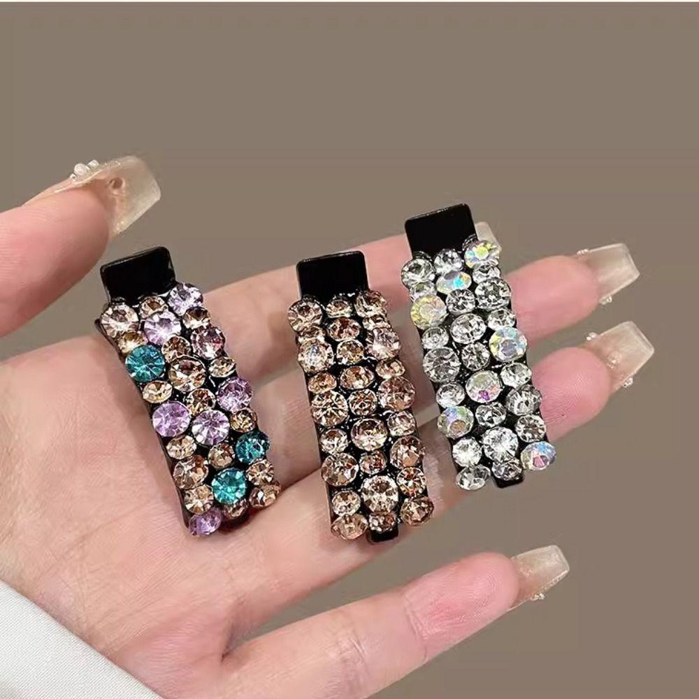 Shiny Colorful Rhinestones Hairpin Rhinestones Cute Hair Clip Simple Zircon Hairpin Girls