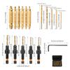 Woodworking Countersink Drill Bit Set Adjustable Depth 1/4 Inch Hex Shank Double Ended Screw Extractor or Broken Damaged Rusted