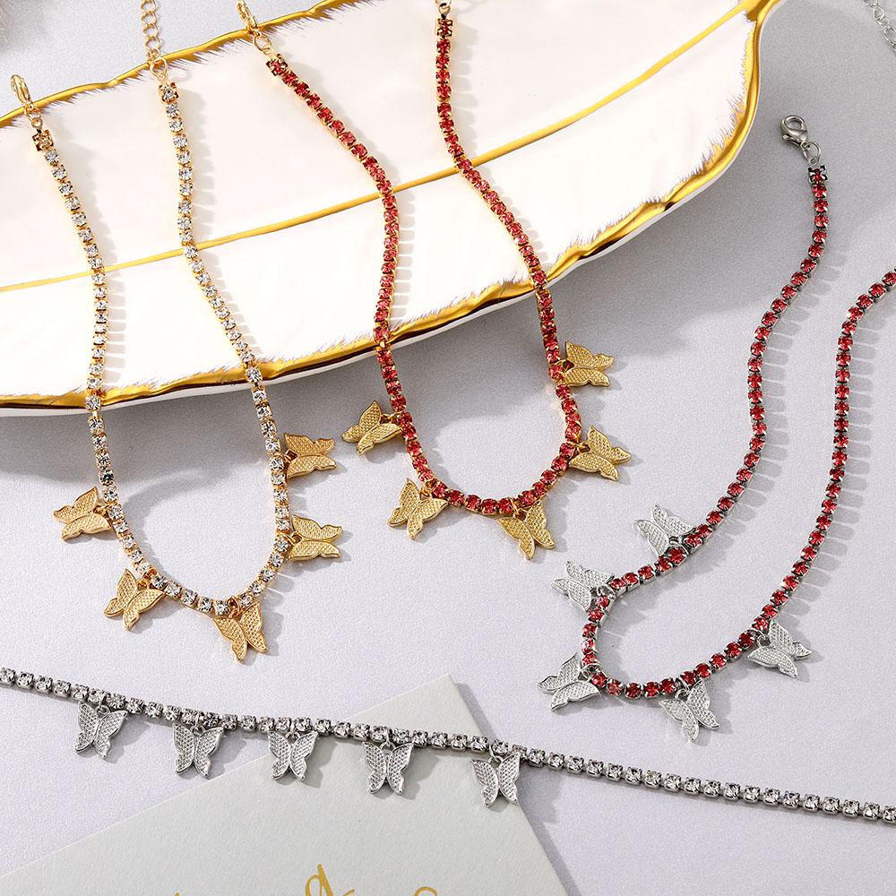 Ожерелье с бабочкой, кулон с бабочкой, ожерелье, женская цепочка на ключицу, модные женские украшения, подарок для девушки