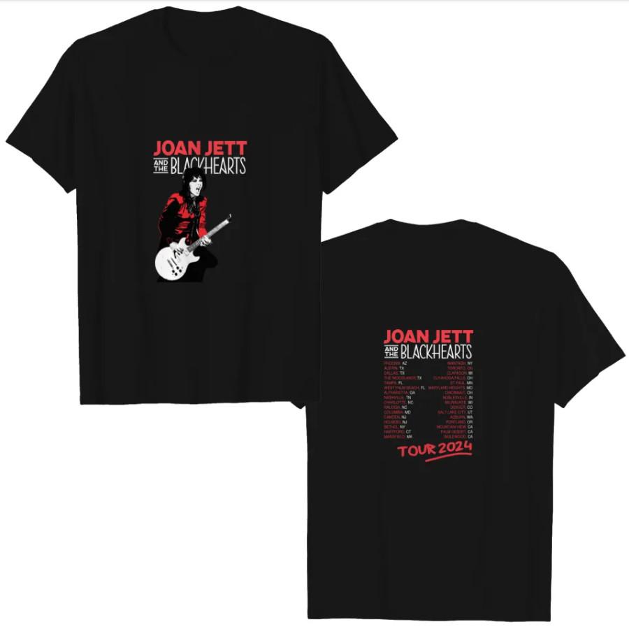 Joan Jett The Blackhearts 2024 Tour T-Shirt Mens Womens Tees Top – Heavyweight Black Men’s Tee