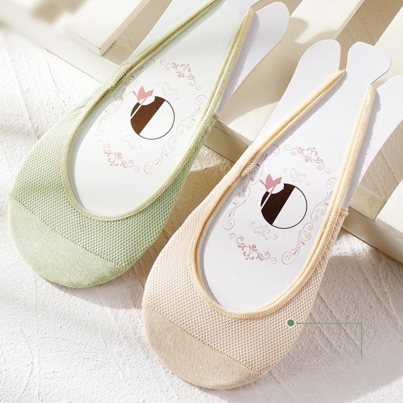 Весенние и летние сетчатые носки с полупальцами, тонкие носки с подвязками из губки, невидимые нескользящие носки