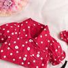 6M-3Y Children's Polka Dot Lapel Bubble Short-sleeved Jacket + Halter Bow Saree Girls Skirt Suit