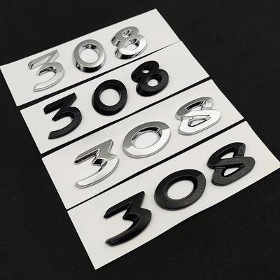 3d ABS Chrome черный логотип 308 букв эмблема багажника автомобиля значок для 308 SW CC клейкая наклейка с номером аксессуары