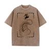 Anime Attack On Titan Eren Jaeger Printed Washed Cotton Tshirt Men Women Vintage Tshirts Oversized Harajuku T Shirt Male Tee