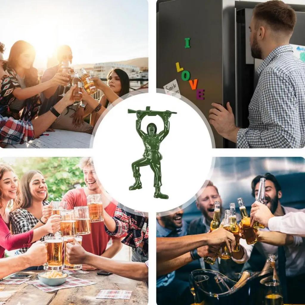 Зеленая открывалка для бутылок солдата, армейская открывалка для бутылок, уникальная открывалка для пива в форме солдата, забавная открывалка для бутылок, металлическая открывалка для бутылок