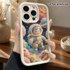 Phone Case: 2D flat, suitable for iPhone 18 17 16 15 14 13 12Pro protective case, featuring a space astronaut, perfect Christmas and Halloween holiday