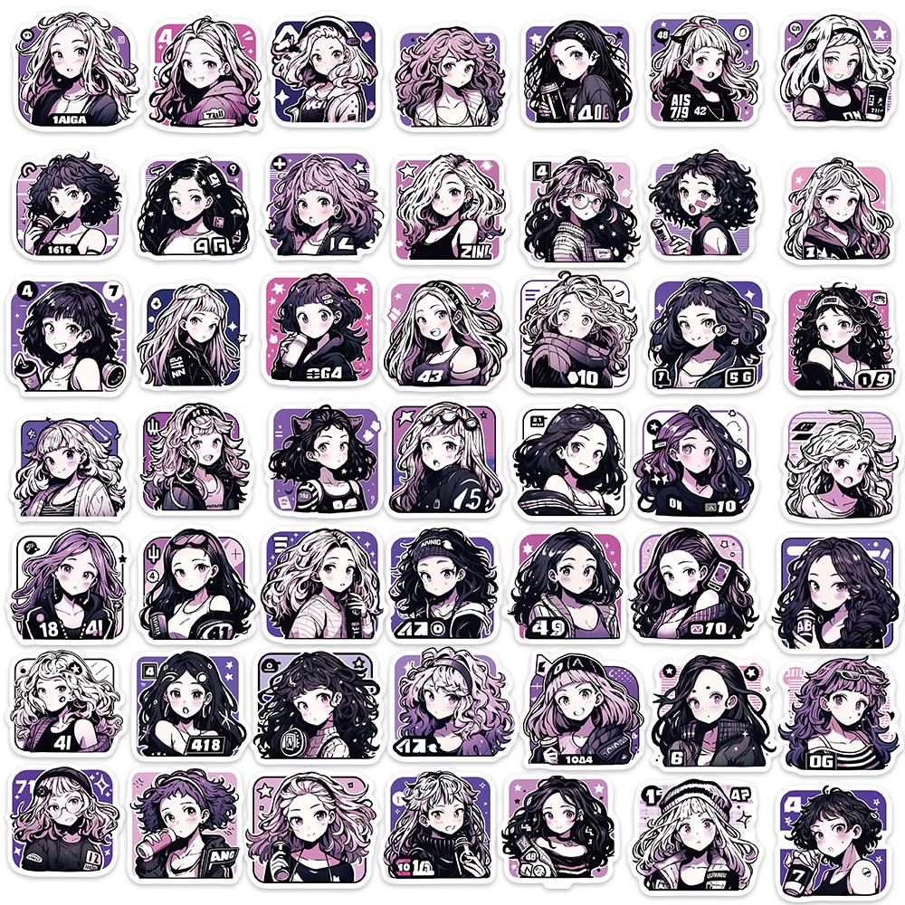 58 Retro Girl Avatars Graffiti Stickers Personalized Decorative Guitar Notebook Suitcase DIY Waterproof Stickers