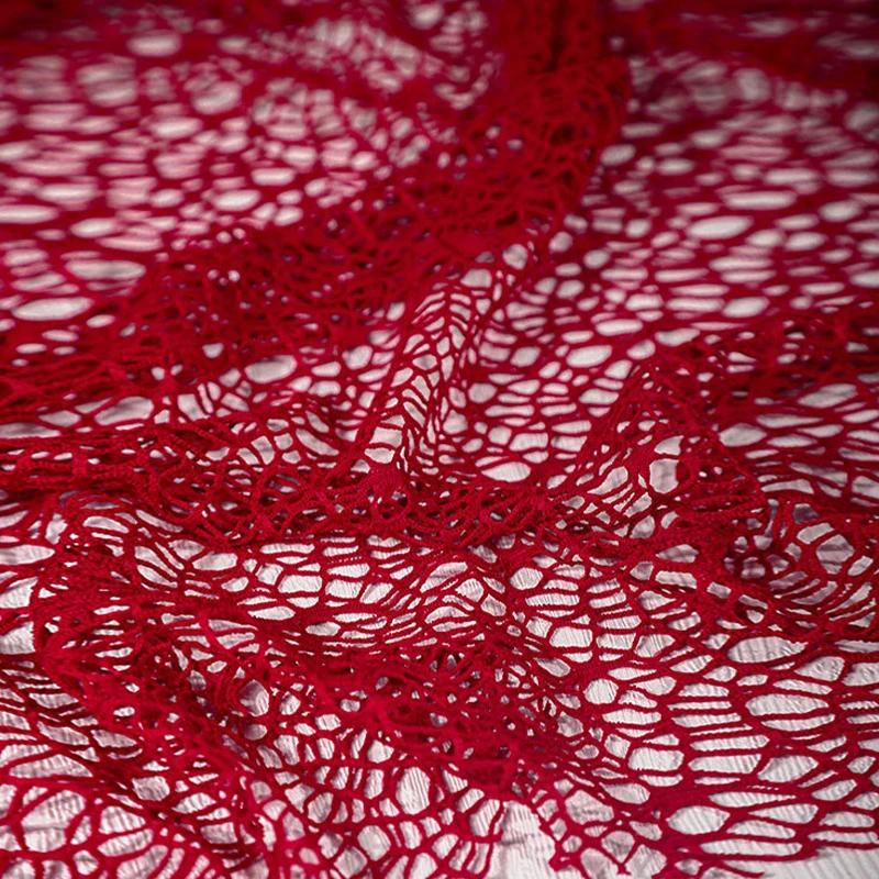 1 ярд Авокадово-зеленая Полая Сетка Марля Неровная Извилистая Текстура Креативное Платье DIY Одежда Швейная Ткань Упаковка Букета