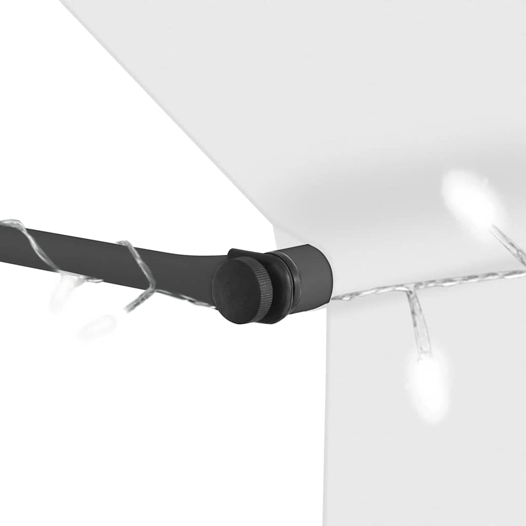 Vidaxl Ręcznie Zwijana Markiza Z Led, 300 Cm, Kremowa