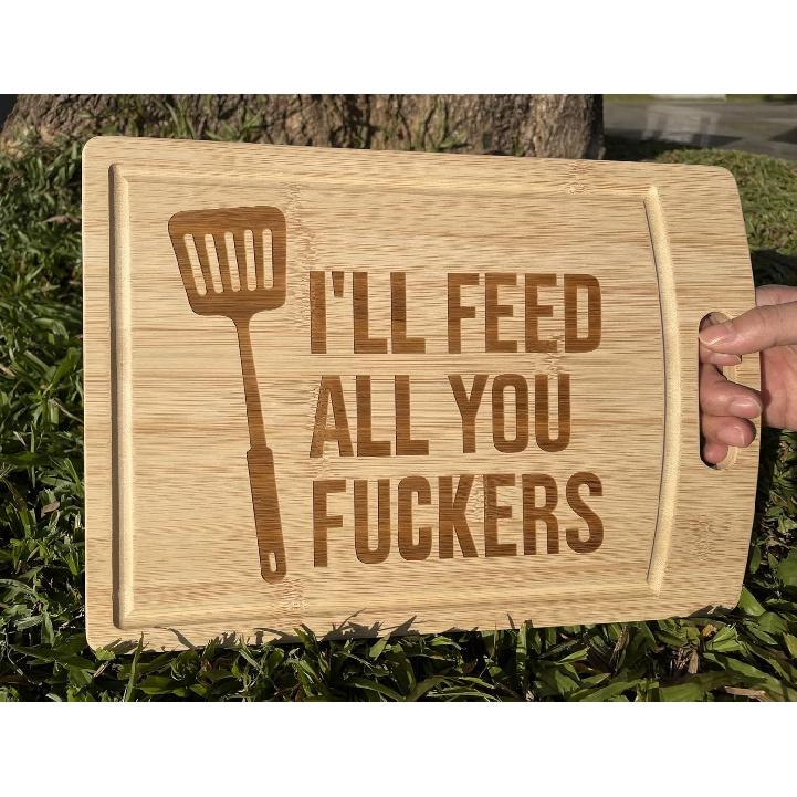 Funny, Cutting Boards, Charcuterie Board, Chopping Board, Personalized Cutting Boards, Laser Engraved, Bamboo Board, New Pattern (A-11" x 8")