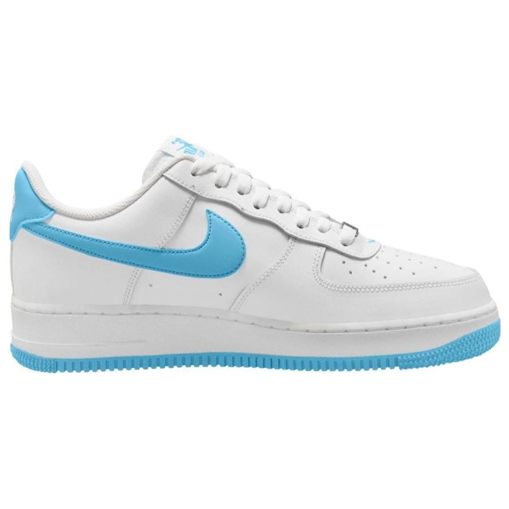 Nike Air Force 1 07 Белые мужские кроссовки Aquarius Blue FQ4296-100