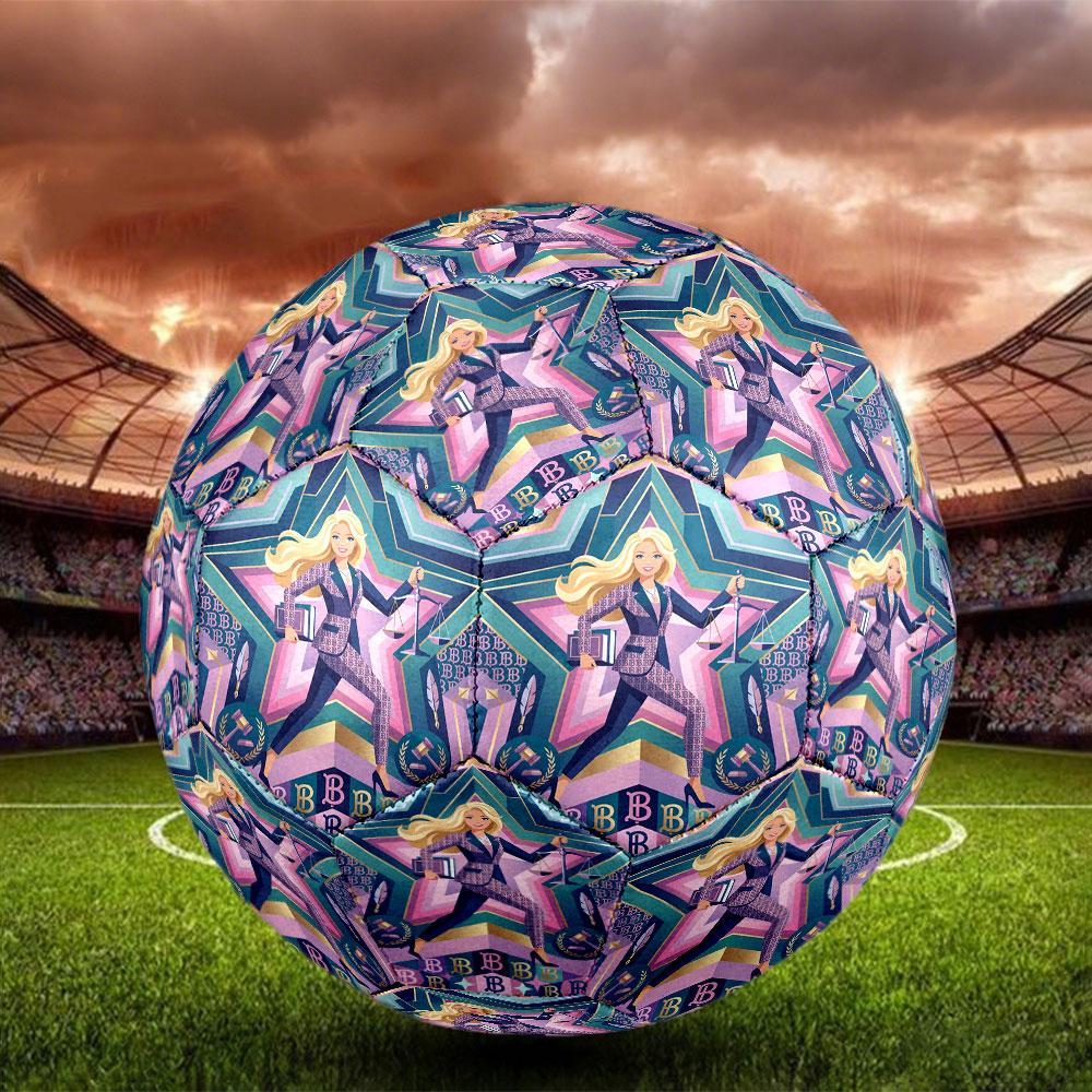 Barbie Print Size 5 Soccer Ball, Standard Match Football for Sports Game and Team Practice, Ideal Gift for Soccer Fans