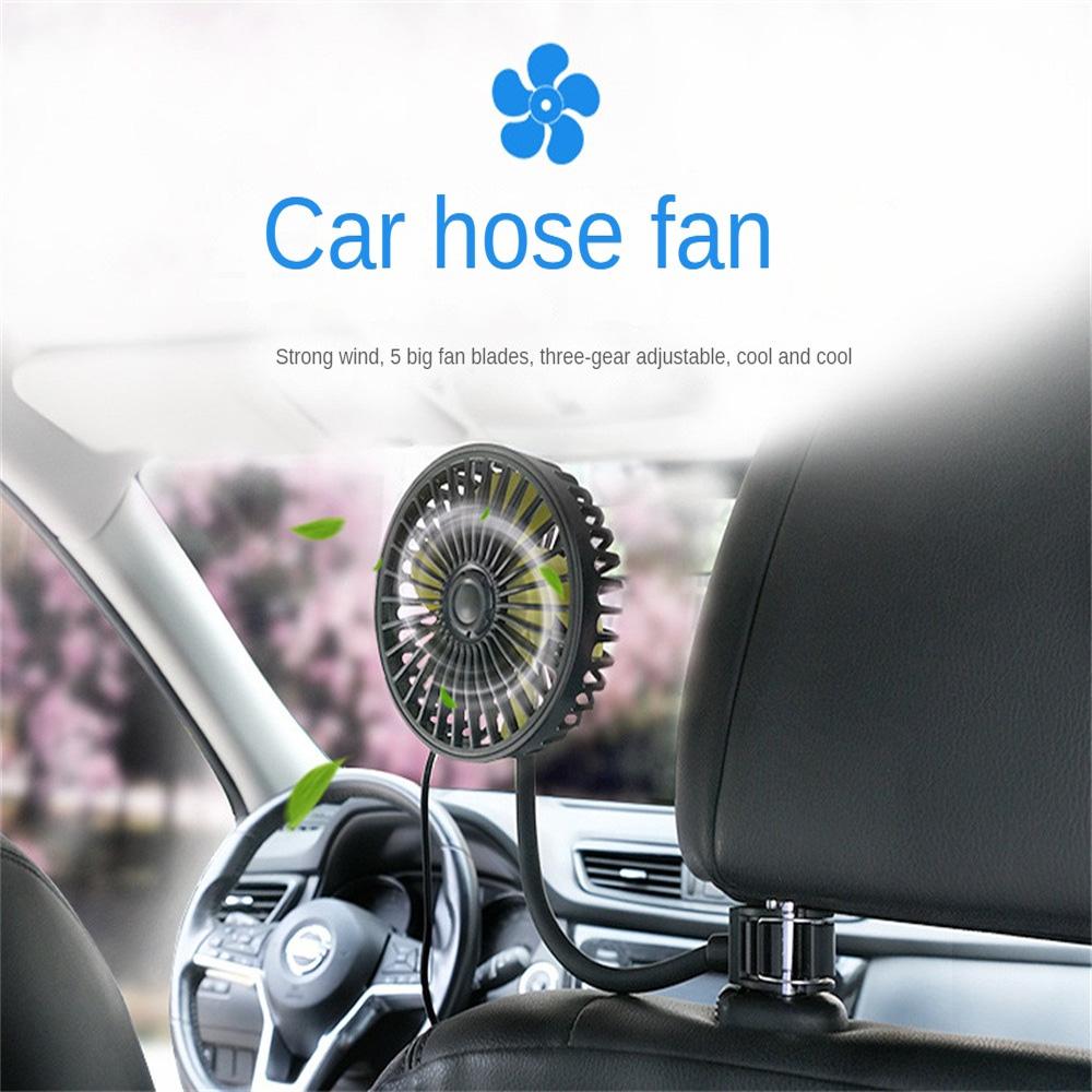 Adjustable Car Fan 360-Degree Free Universal USB Car Cooling Fans Dashboard/Back Seat 3-Speed Auto Exquisite Wind Air Cooler