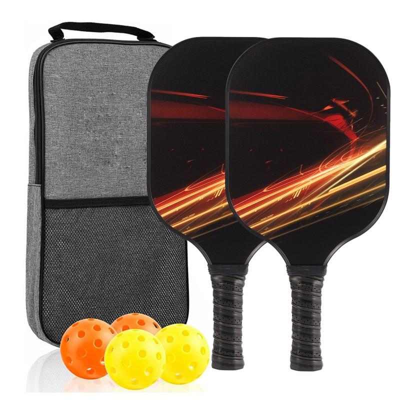 Glass Fiber Pickleball Paddle Set With Carry Bag 2 Paddles 4 Balls Outdoor Racquet Sport Equipment Beginners Recreational