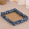 Four Seasons Pet Cooling Bed Rattan Mat Breathable Cool Cushion Printed Nest for Small Dog Cat Indoor Sleeping Use
