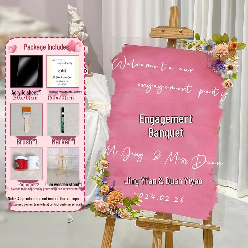 High-End Acrylic Welcome Sign for Wedding Reception, Hotel Entrance, or Event Decoration